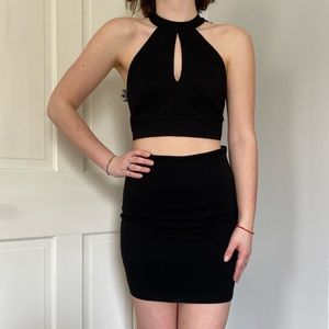 Lulu’s Black Lace Two-Piece Set